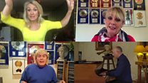 Buck’s Fizz members sing with BBC correspondent