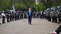 Protesters tear-gassed so Trump can walk to church