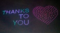 Drone display says 'thanks' to key workers