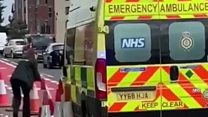 Ambulance uses cycle lane diversion to get to job