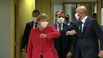 'Elbow bumping' as EU leaders greet each other
