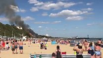 Fire fighters tackling fire near Bournemouth beach