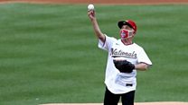 Disease expert Dr Fauci throws first pitch of season