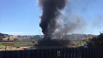 Industrial fire breaks out at town's dock
