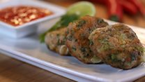 Thai-style crab cakes with quick chilli jam recipe - BBC Food