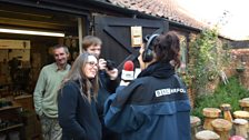 Becky - eventually - reaches clue five at Alby Crafts in Erpingham!