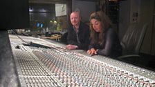 Malcolm and Mira sitting Studio 3 mixing desk