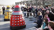 These Daleks are not camera shy!