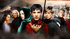 The Great Dragon, Gwen, Gaius, Morgana, Merlin, prince Arthur and King Uther