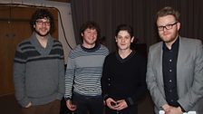 Gareth Bonello, Aled Rheon, Iwan Rheon a Huw Stephens