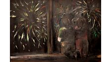 Sophie Spedding - Two Children Looking at Fireworks Through a Window for the Millennium