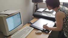 Suzy Klein composing using Xenakis' UPIC computer system.