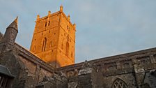 St. David's cathedral at sunset