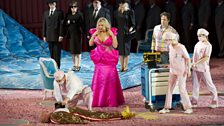 Alan Oke as J. Howard Marshall and Eva-Maria Westbroek as Anna Nicole © The Royal Opera / Bill Cooper