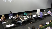 Academy teams at a business session