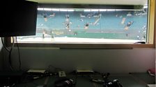 The view from 5 live's Number One Court commentary box.