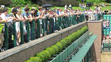 Crowds watching the action