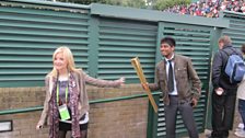 Helen Skelton brings the Olympic torch to Wimbledon