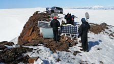 Monitoring equipment on the summit of Katla volcano