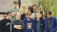 Blur with John Peel and family at Peel Acres in 1997