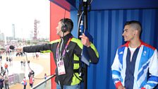 Vassos and Louis Smith take in the Olympic Park