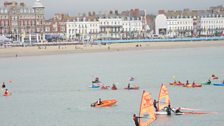 View from the balcony on Weymouth Pavilion.