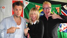 Chris with Richard Bacon and Zoe Ball