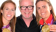 Chris with Gold medallists Heather Stanning and Helen Glover