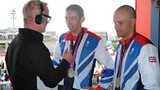 Canoe Slalom silver medallists David Florence and Richard Hounslow with Chris