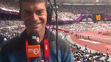 Vassos inside the Olympic stadium