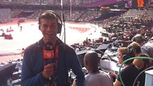 Vassos inside the Olympic stadium