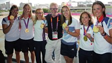 Chris Evans meets the women's rowing Olympic champions!