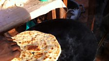 Rolex - Ugandan street food consisting of a fried chappati and spanish omlette rolled together to make a 'rolex'.