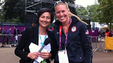 Rebecca Pike with US Olympic gold medallist, Esther Lofgren