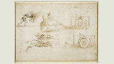 Designs for Chariots and other Weapons by Leonardo da Vinci (1452-1519)