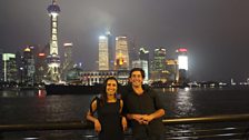 At the end of their 2,600 mile journey across China, Justin Rowlatt and Anita Rani meet up on the Bund in Shanghai.