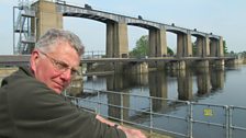 Tom Fort at Colwick sluice flood gates outside Nottingham