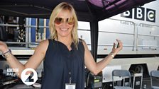 Jo Whiley backstage at Radio 2 in Hyde Park