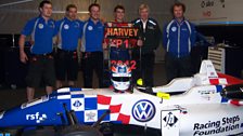 Jack Harvey with pit crew