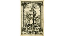 Engraving of a man with a sword & dagger, by William Rogers 1602