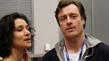 Indira Varma as Niru and Toby Stephens as Tom