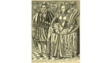 An engraving of James I and Anne of Denmark from the early 1610s