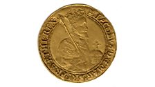 Unite coin made in 1612-13 (James I on one side, & inscription 'I will make them one nation' on the other)