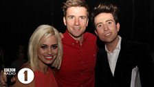 Kimberley Wyatt, Greg and Grimmy backstage at Radio 1's Teen Awards