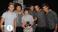 One Direction meet Teen Hero George backstage at Radio 1's Teen Awards