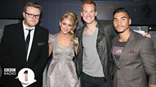 Huw, Laura Trott, Greg Rutherford and Louis Smith backstage at Radio 1's Teen Awards