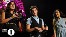 Rhianna, Tyger and Dionne on stage at Radio 1's Teen Awards