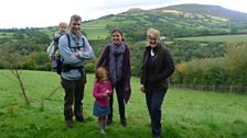 Simon, Hazel,Freya and Arlo Evans with Clare Balding