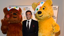 Mark Ramprakash with Blush and Pudsey