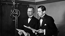 Alistair Cooke with American Ambassador Robert Bingham on 'The American Half Hour', April 1935